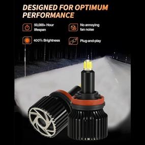 img 3 attached to MMAOYAN H11 H9 H8 LED Headlight Bulb - 80W 10000 Lumens, 300% Brightness Increase, 6500K Cool White, IP68 Waterproof, 360 Conversion Kit (2 Pack)