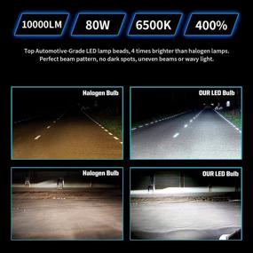 img 2 attached to MMAOYAN H11 H9 H8 LED Headlight Bulb - 80W 10000 Lumens, 300% Brightness Increase, 6500K Cool White, IP68 Waterproof, 360 Conversion Kit (2 Pack)