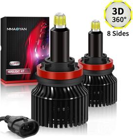 img 4 attached to MMAOYAN H11 H9 H8 LED Headlight Bulb - 80W 10000 Lumens, 300% Brightness Increase, 6500K Cool White, IP68 Waterproof, 360 Conversion Kit (2 Pack)