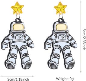 img 3 attached to 🚀 TIANHONGYAN Cute Acrylic Spaceman Earrings - Creative Cartoon Astronaut Stud Earrings, Hypoallergenic Statement Jewelry for Women and Girls