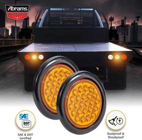 img 3 attached to 🚛 High Quality 4 Inch Amber LED Trailer Tail Light - Waterproof Truck Park Turn Signal Lights - 2 Pack