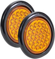 🚛 high quality 4 inch amber led trailer tail light - waterproof truck park turn signal lights - 2 pack logo