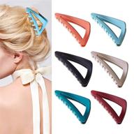 non-slip triangle hair claw clips set - 6 pieces matte hair clips for women, fine & thick hair, strong hold - resin hair accessories for girls - 3.3 inch logo