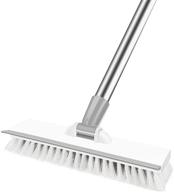 🧹 versatile floor scrub brush with squeegee - stiff bristle brush for garage, deck, window, pool, kitchen, bathroom, and patio cleaning logo