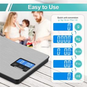 img 2 attached to 👩 HDJUNTUNKOR Food Scale: 33lb Digital Kitchen Scale for Precise Cooking & Baking, 1g/0.1oz Graduation, LCD Display, Stainless Steel & Tempered Glass