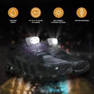 waterproof night running shoes light with usb rechargeable ultra lightweight lights - 🏃 ideal for running, hiking, fishing, walking - includes reflective vest and headlamp band (white) логотип