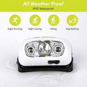 img 3 attached to Waterproof Night Running Shoes Light with USB Rechargeable Ultra Lightweight Lights - 🏃 Ideal for Running, Hiking, Fishing, Walking - Includes Reflective Vest and Headlamp Band (White)