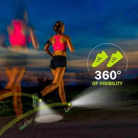 img 2 attached to Waterproof Night Running Shoes Light with USB Rechargeable Ultra Lightweight Lights - 🏃 Ideal for Running, Hiking, Fishing, Walking - Includes Reflective Vest and Headlamp Band (White)