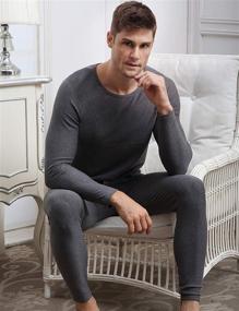 img 2 attached to 🔥 Warmth and Comfort Combined: COLORFULLEAF Men's Cotton Thermal Underwear Set for Ultimate Protection in Cold Weather