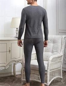 img 1 attached to 🔥 Warmth and Comfort Combined: COLORFULLEAF Men's Cotton Thermal Underwear Set for Ultimate Protection in Cold Weather