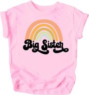 🌈 enchanting rainbow sibling announcement: discover adorable burgundy girls' clothing, tops, tees & blouses for toddlers logo