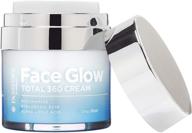 🌟 360 total face glow cream enriched with alpha lipoic acid, dmae, vitamin c ester, hyaluronic acid, and italian blood orange logo