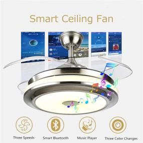 img 3 attached to 🌀 Effperfect 42'' Modern Ceiling Fan with Light, Bluetooth Music Player, Remote Control, 3 Color Changes, Invisible Blades Chandelier - Silent Motor with LED Kits Included