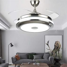 img 1 attached to 🌀 Effperfect 42'' Modern Ceiling Fan with Light, Bluetooth Music Player, Remote Control, 3 Color Changes, Invisible Blades Chandelier - Silent Motor with LED Kits Included