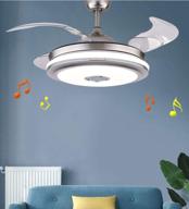 🌀 effperfect 42'' modern ceiling fan with light, bluetooth music player, remote control, 3 color changes, invisible blades chandelier - silent motor with led kits included логотип