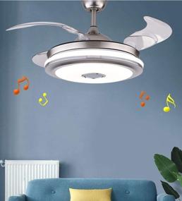 img 4 attached to 🌀 Effperfect 42'' Modern Ceiling Fan with Light, Bluetooth Music Player, Remote Control, 3 Color Changes, Invisible Blades Chandelier - Silent Motor with LED Kits Included