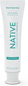 img 4 attached to Whitening Fluoride Toothpaste with Wild Mint & Peppermint Oil - 4.1 oz - Native