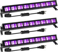 🎃 3-pack of shpoda 36w led black light bar flood lights with plug, switch, and 5ft cable - ideal for stage lighting, halloween, body paint, birthday, wedding party decor - glow in the dark party supplies логотип