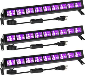 img 4 attached to 🎃 3-Pack of SHPODA 36W LED Black Light Bar Flood Lights with Plug, Switch, and 5ft Cable - Ideal for Stage Lighting, Halloween, Body Paint, Birthday, Wedding Party Decor - Glow in The Dark Party Supplies