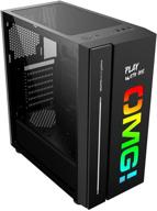 szd omg atx tower pc gaming case, tempered glass side panel, usb 3.0 port, rgb lighting, water-cooling compatibility, computer chassis desktop case logo