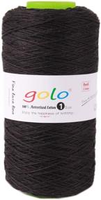 img 4 attached to 🧶 Golo Cotton Cone Yarn - 8.8 oz, 705 yd - Size 1 Cone Yarn - Black - Crochet Cone Yarn