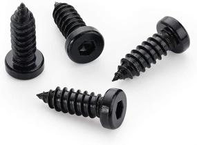 img 1 attached to 🔩 Rightcar Solutions License Plate Screws 1/4-3/4, Black Stainless Steel Self-Tapping Fasteners