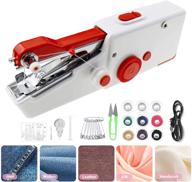 🧵 compact cordless handheld sewing machine for quick fabric repairs and diy projects - ideal for home use, travel, and kids clothing - (red) logo