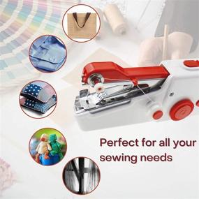 img 2 attached to 🧵 Compact Cordless Handheld Sewing Machine for Quick Fabric Repairs and DIY Projects - Ideal for Home Use, Travel, and Kids Clothing - (Red)