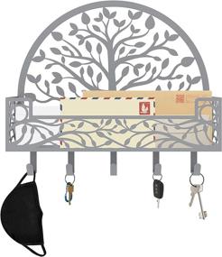 img 4 attached to 📬 MAXFOUNDRY Mail & Key Holder for Wall - Versatile Christmas Gift, Decorative Organizer for Keys, Mail, Wallet, and More - Durable Wall Mounted Rack with Rust Proof Hanger Hooks