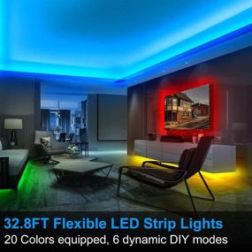 img 3 attached to 32.8 Feet ViLSOM Led Strip Lights with 44Keys Remote - Color Changing Led Lights 🔌 for Bedroom, Room, Kitchen, Christmas Decorations - RGB SMD 2835 Led Lights (2 x 16.4 Feet Rolls)