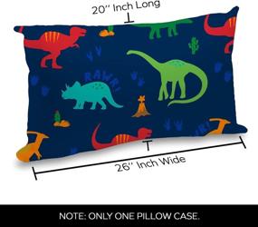 img 1 attached to 🦕 Boston Linen Co. Kids Duvet Cover Set - 100% Cotton Bedding Set 2 Piece, Ultra Soft and Breathable, Cute Cartoon Printed Design (Dinosaur Rawr, Twin Size)