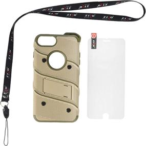 img 4 attached to 📱 ZIZO Bolt Series iPhone 8 Plus Case with Military Grade Protection, Glass Screen Protector, Holster - Desert TAN CAMO Green