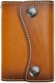 img 4 attached to ZLYC Genuine Leather Keychain Closure Men's Accessories and Wallets, Card Cases & Money Organizers