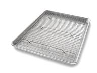 🍪 usa pan half sheet baking pan with bakeable nonstick cooling rack: premium metal set for perfect baking logo