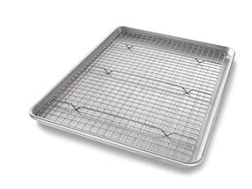 img 4 attached to 🍪 USA Pan Half Sheet Baking Pan with Bakeable Nonstick Cooling Rack: Premium Metal Set for Perfect Baking