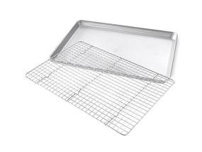 img 3 attached to 🍪 USA Pan Half Sheet Baking Pan with Bakeable Nonstick Cooling Rack: Premium Metal Set for Perfect Baking