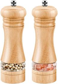 img 4 attached to 2 Pack Premium Manual Pepper Grinders & Salt Mill Set with Adjustable Coarseness Ceramic - Ideal for Spices, Seeds, Sea Salt, Chili - Minimize Spills, Refillable Salt and Pepper Shakers