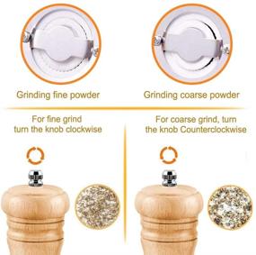 img 2 attached to 2 Pack Premium Manual Pepper Grinders & Salt Mill Set with Adjustable Coarseness Ceramic - Ideal for Spices, Seeds, Sea Salt, Chili - Minimize Spills, Refillable Salt and Pepper Shakers