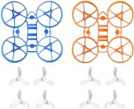 betafpv meteor65 1s brushless whoop frame kit - blue/orange with 2 sets of 31mm 3-blade props - 1.0mm shaft (white) - for 65mm meteor65 1s brushless micro tiny racing whoop quadcopter logo