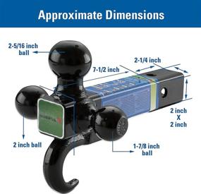 img 2 attached to 🔧 KAITWOSON Tri Ball Mounts with Hook, 1-7/8, 2, 2-5/16 Inch Balls - Towing Hitch Ball Mount for 2 Inch Receiver Hollow Shank