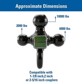 img 1 attached to 🔧 KAITWOSON Tri Ball Mounts with Hook, 1-7/8, 2, 2-5/16 Inch Balls - Towing Hitch Ball Mount for 2 Inch Receiver Hollow Shank