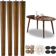 🪑 16 inch wooden furniture legs set of 4 - liangyun replacement mid century modern legs for desk night stand cabinet dresser - brown color - perfect for home diy projects logo