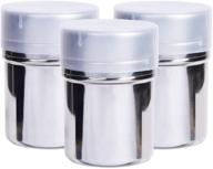 🧁 powdered sugar shaker with lid - cinnamon sugar shaker - confectionery sugar dispenser - flour sifter duster 3 pack logo