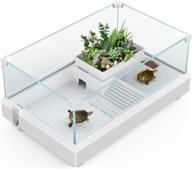 🐢 glass turtle tank with basking platform - ideal reptile terrarium for turtles, hermit crabs, terrapin, and small reptiles логотип
