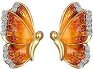 butterfly earings colorful earrings zirconia girls' jewelry logo