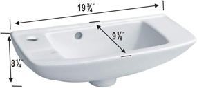 img 1 attached to 🚽 West Edgewood 20 Inch Small Wall Mount Bathroom Sink: White Porcelain, Overflow, Heavy Duty