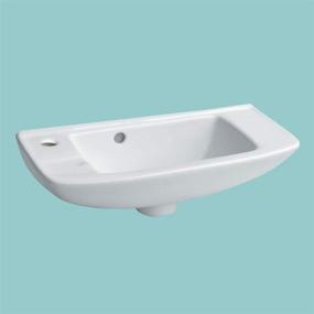 img 3 attached to 🚽 West Edgewood 20 Inch Small Wall Mount Bathroom Sink: White Porcelain, Overflow, Heavy Duty