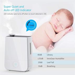 img 1 attached to 🏠 InnoGear Ultrasonic Cool Mist Humidifier - 4L, Touch Control, 360° Rotatable Nozzle, 3 Mist Levels - Low/Medium/High, 13-40 Hrs, Waterless Auto Shut-off, Whisper Quiet - Ideal for Home, Baby Nursery