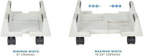 img 2 attached to 🖥️ Mount-It! CPU Stand with Wheels - Adjustable Width Computer Cart for Desktop PC Tower ATX - Universal Design, Locking Wheels, 6-10.2" Wide, 60 lbs Capacity