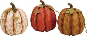 img 1 attached to 🎃 Rustic Fall Small Pumpkin Trio - Set of 3 - Thanksgiving Decor or Table Centerpiece - Holiday Designs